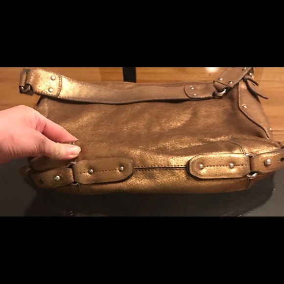 Offers?. Cole Haan Gold Suede Hobo bag - Picture 6 of 8